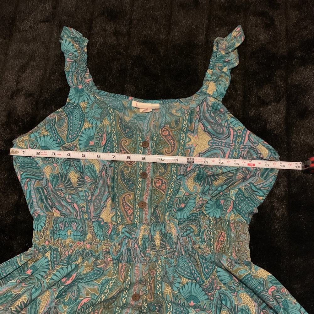 Anthropologie Boemo Turquoise and Pink Paisley Maxi Dress - Picture 11 of 14